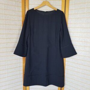 Tahari Navy Blue Dress Size 12 Esmarella A-Line 3/4 Sleeve